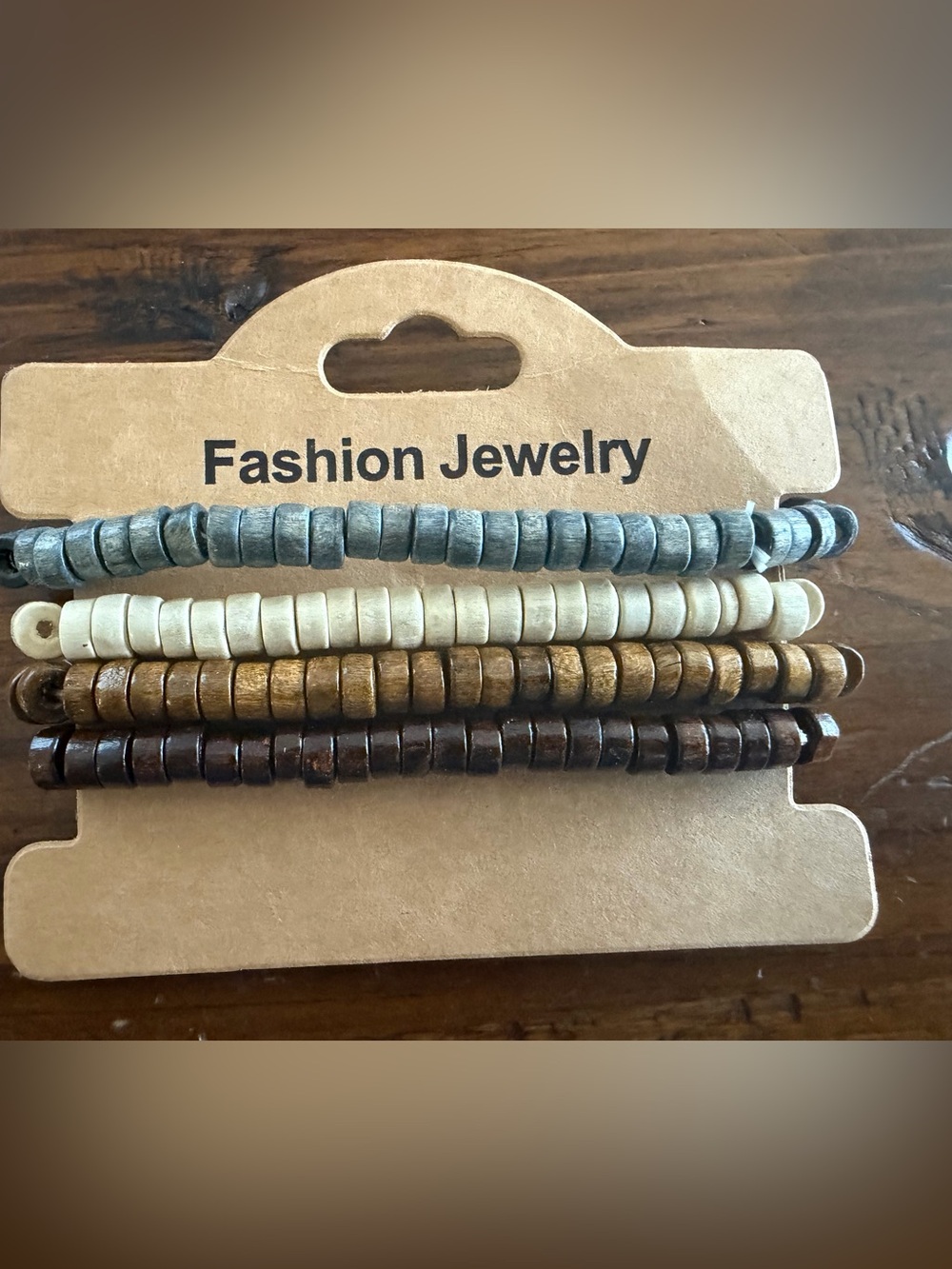 Fashion Jewelry Blue, Cream, Gold & Brown Stacked Beaded Bracelets
